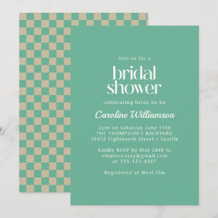 Invitation Vérification d'esthétique rétro en damier de coule