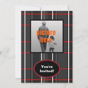 Invitation Vérifier Plaid White Red Black Birmingham Event