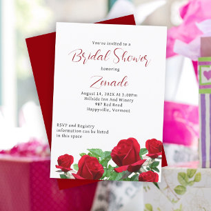 Invitation Véritable Fête des mariées de Roses rouges