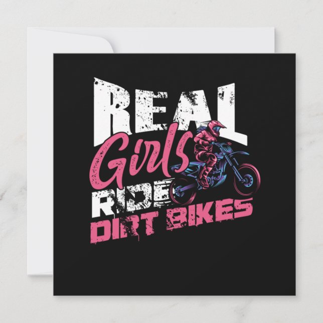 Invitation Véritable Filles Ride Vélos Dirt Moto Motocross Gi (Devant)