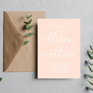 Invitation Véritable Mariage minimaliste de flush de simplici