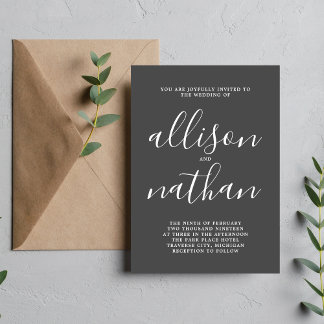 Invitation Véritable simplicité 1 Mariage minimaliste au char