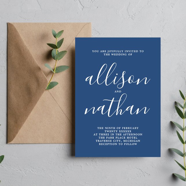 Invitation Véritable simplicité 1 Véritable Mariage minimalis (Créateur téléchargé)