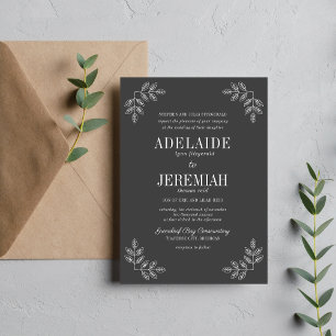 Invitation Véritable simplicité 6 Mariage de charbon de bois