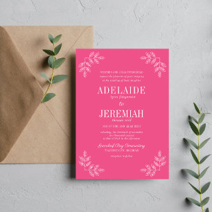 Invitation Véritable simplicité 6 Mariage floral de carnation