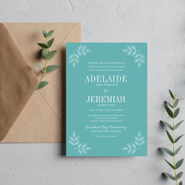 Invitation Véritable simplicité 6 Mariage Floral des Caraïbes (Créateur téléchargé)