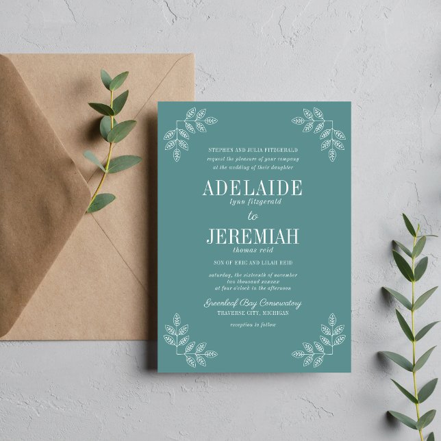 Invitation Véritable simplicité 6 Mariage floral d'oeuf de ca (Créateur téléchargé)