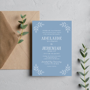 Invitation Véritable simplicité 6 Mariage Floral Glacier
