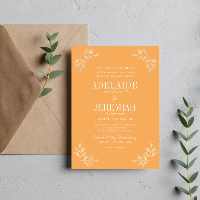 Invitation Véritable simplicité 6 Sorbet Floral Mariage (Créateur téléchargé)