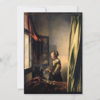Vermeer - Fille lisant une lettre à une fenêtre ou