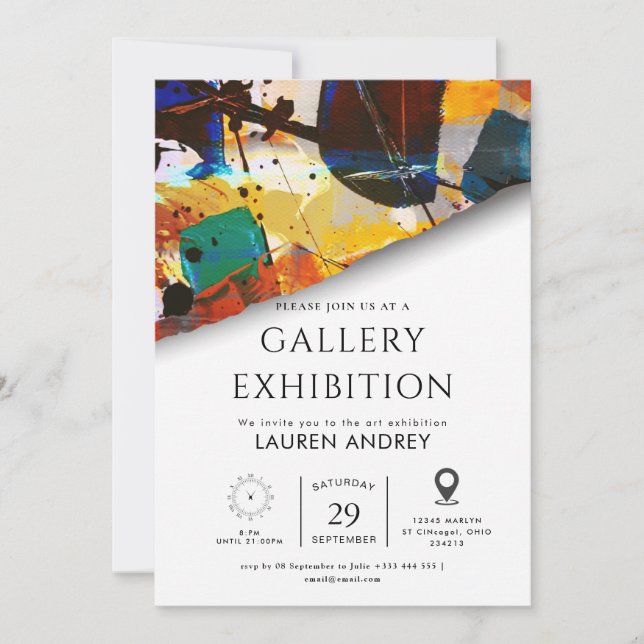Invitation Vernissage de galerie d'art (Devant)
