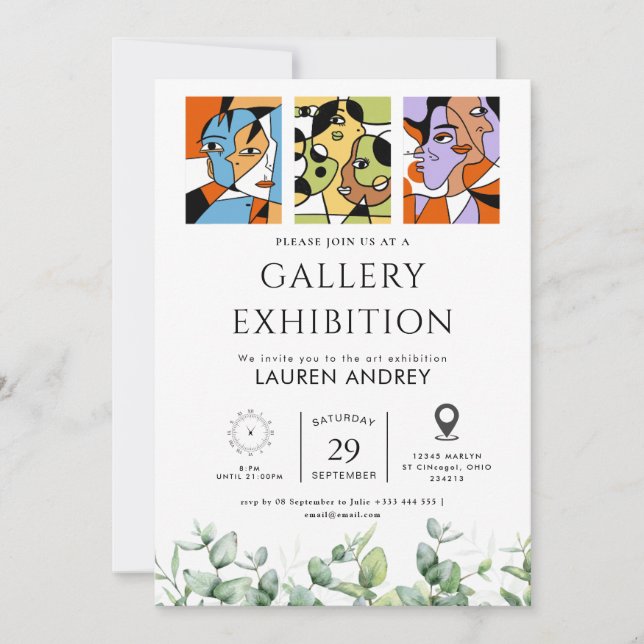 Invitation Vernissage de galerie d'art (Devant)