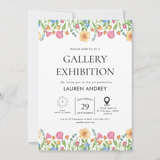 Invitation Vernissage de galerie d'art (Devant)