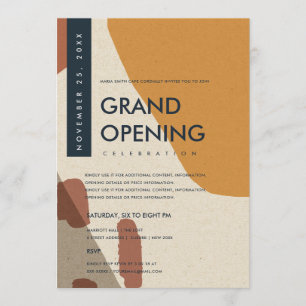 INVITATION VERNISSAGE DE L'ART ABSTRAIT MODERNE ROUILLE ORANG