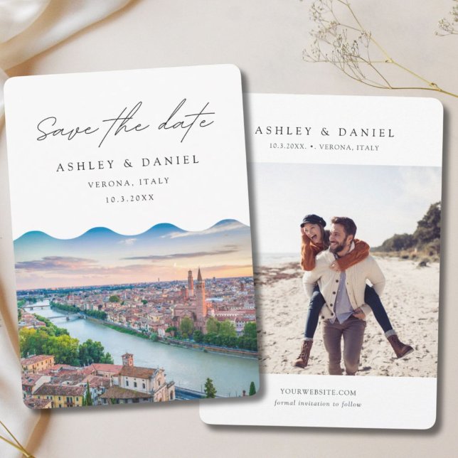 Invitation Verona Italie Mariage Save the Date (Verona Italy Wedding Save the Date Invitation
)