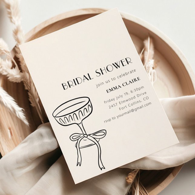 Invitation Verre à Champagne Avec Ruban Mariage (Créateur téléchargé)