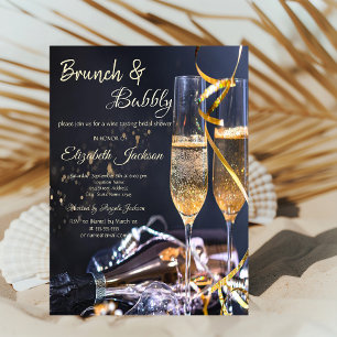 Invitation Verre à Champagne Élégant pour un Petit Déjeuner M