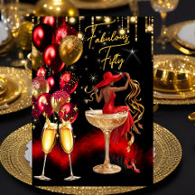 Verre à champagne rouge pour un anniversaire fabul