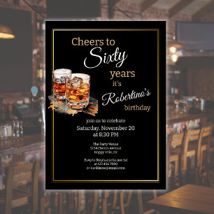 Invitation Verre à double whisky classique pour hommes 60e an