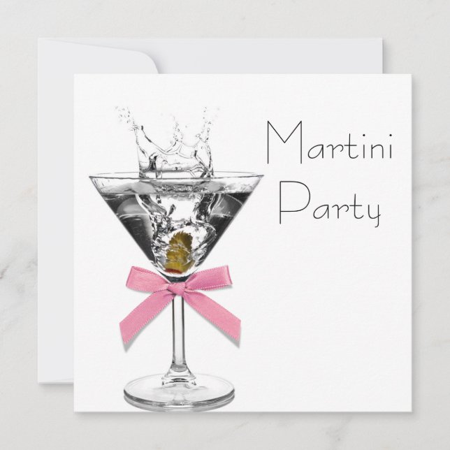 Invitation Verre à Martini Pink Martini Party (Devant)