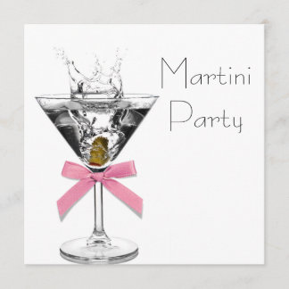 Invitation Verre à Martini Pink Martini Party