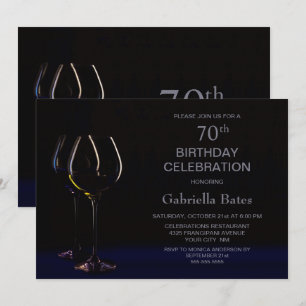 Invitation Verre à vin 70e fête d'anniversaire