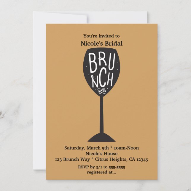 Invitation Verre à vin BRUNCH de TOUTE COULEUR & événement Mo (Devant)