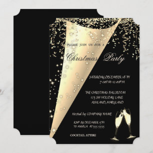 Invitation Verre à vin, Confetti, Black Company Noël
