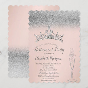 Invitation Verre à vin Couronne de paillettes argentées Retra