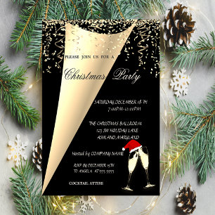 Invitation Verre à vin, Fête de Noël de la société Santa Hat