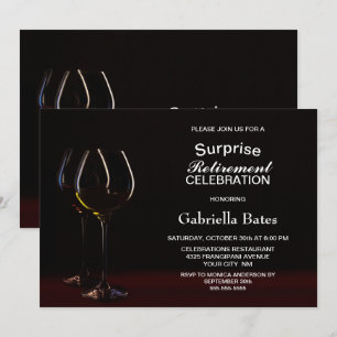 Invitation Verre à vin Parti de retraite surprise