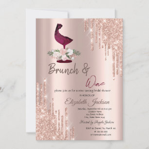 Invitation Verre à vin Rose Gold Cérémonie de mariage
