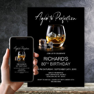 Invitation Verre à Whisky Vieilli à la Perfection 80e Anniver