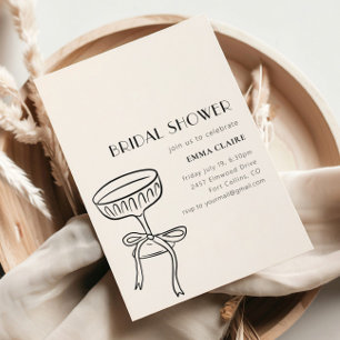 Invitation Verre Champagne Avec Fête des mariées Bow