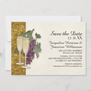 Invitation Verre de Champagne de Nouvel An Save the Date Phot