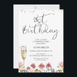Invitation Verre de Champagne fleur sauvage 21e anniversaire<br><div class="desc">Verre fleur sauvage et Champagne Invitation 21e anniversaire Invitation Fleur sauvage à thème 21e anniversaire avec une belle disposition fleur sauvage multicolore et haute coupe de champagne couleur or. Cette invitation moderne fleur sauvage 21ème anniversaire dispose également d'une belle police d'image de police de calligraphie moderne et quelques points de...</div>