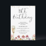 Invitation Verre de Champagne fleur sauvage 30e anniversaire<br><div class="desc">Verre de Champagne fleur sauvage 30e anniversaire Invitation Fleur sauvage à thème 30e anniversaire avec un bel arrangement de fleur sauvage multicolore et haute coupe de champagne couleur or. Cette invitation fleur sauvage moderne à 30ème anniversaire comporte également un titre d'image de police de calligraphie moderne et quelques points de...</div>