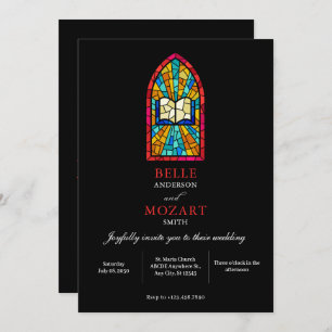 Invitation Verre de l'église avec mariage biblique