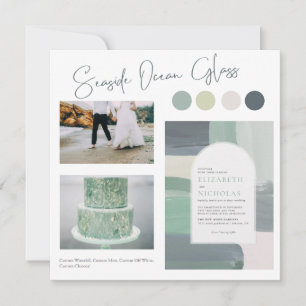 Invitation Verre de mer   Palette de couleurs bleu-vert