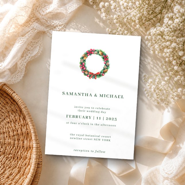 Invitation Verre de Noël d'hiver Simple mariage élégant (Créateur téléchargé)