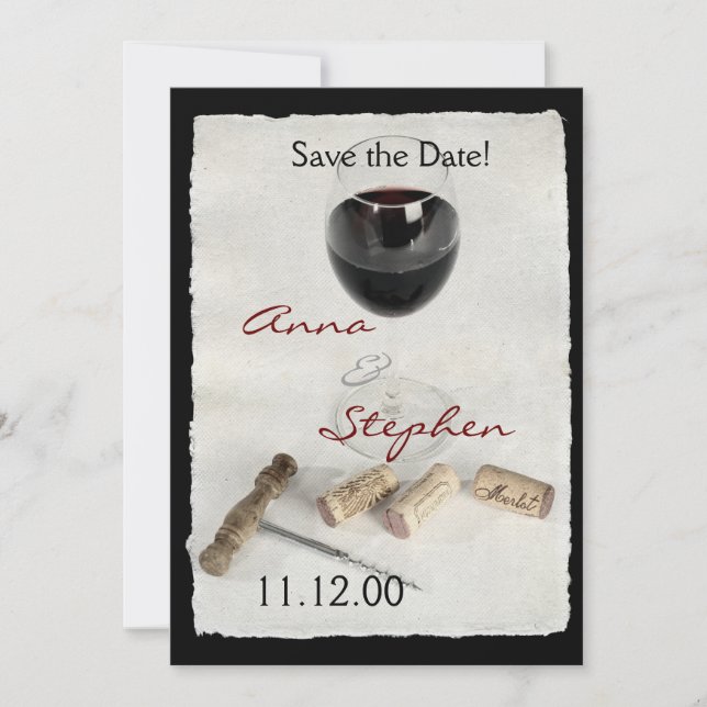 Invitation Verre de vin et lièges (Devant)