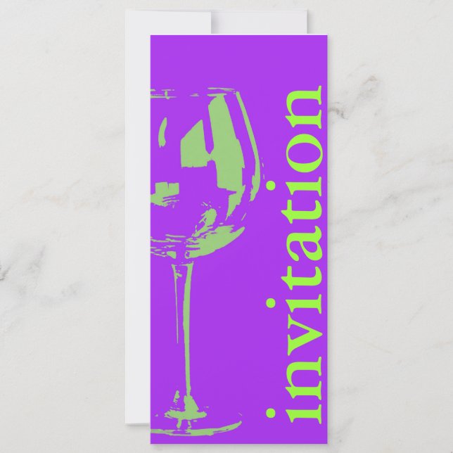 Invitation verre de vin moderne - douche à l'italienne (Devant)