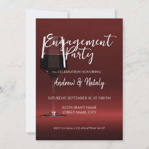 Invitation Verre de vin rouge lors d'une soirée de dégustatio
