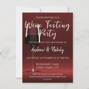 Invitation Verre de vin rouge sur rouge