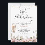 Invitation Verre floral clair 21e anniversaire<br><div class="desc">Blush Floral Glass 21st Birthday Invitation à thème Floral 21st anniversaire invitation avec un bel arrangement floral avec des fleurs de couleur rousse et le verre de champagne de feuillage eucalyptus et un noir moderne calligraphie de police image cap. Idéal pour tous ceux qui recherchent un invitation de 21ème anniversaire...</div>