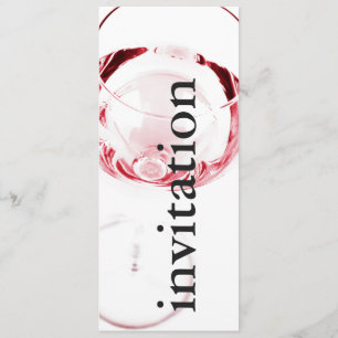 Invitation verre moderne de vin rouge - douche nuptiale