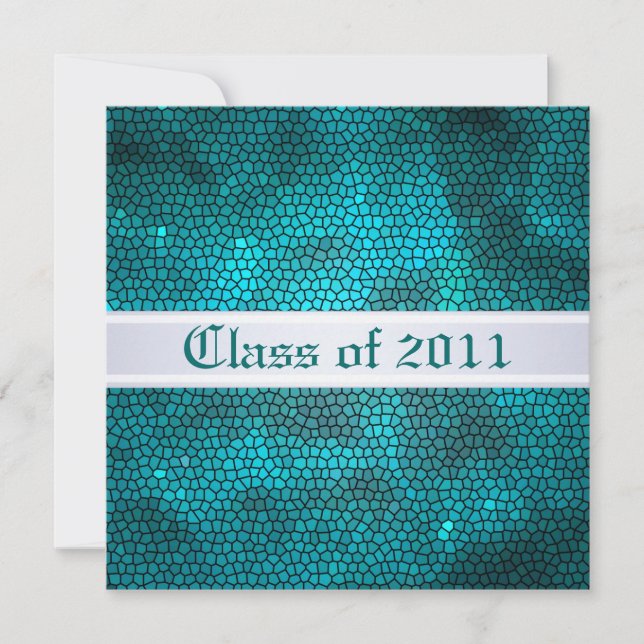 Invitation Verre Turquoise Classe d'invitation de diplôme (Devant)