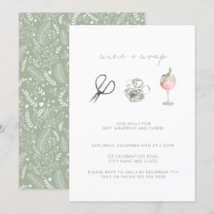 Invitation Verre vert Aquarelle Verre Noël Fête de Noël