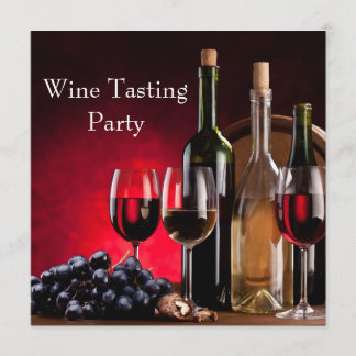 Invitation Verres à vin Bouteilles Dégustation de vin Fête