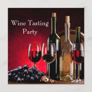 Invitation Verres à vin Bouteilles Fête de dégustation de vin